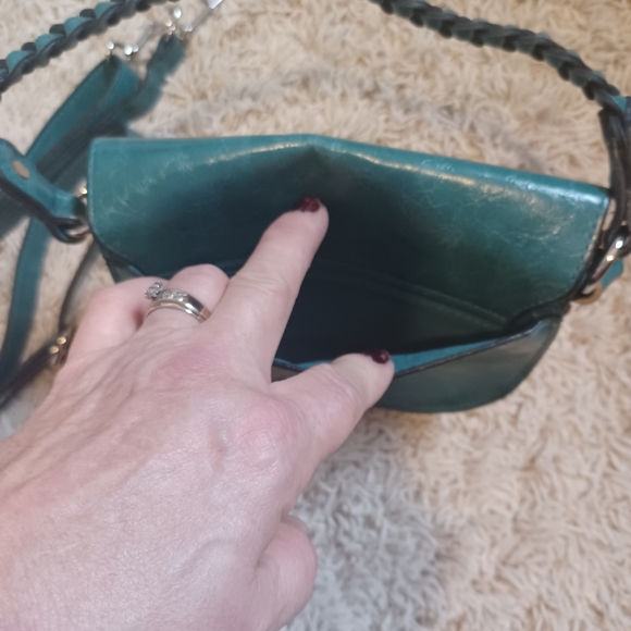 Mini Green Saddle Crossbody Purse - Picture 6 of 7